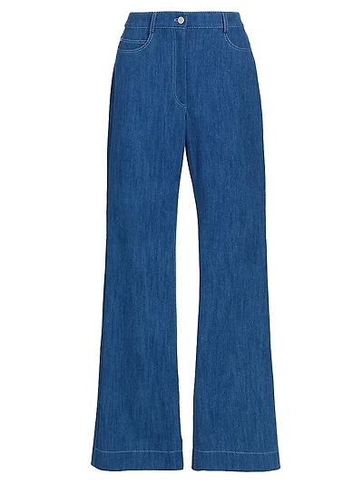 Courtney Cotton-Blend Denim Pants