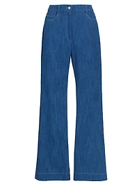 Courtney Cotton-Blend Denim Pants