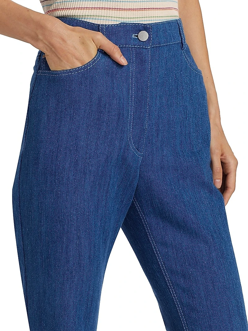 Courtney Cotton-Blend Denim Pants