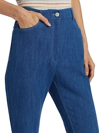 Courtney Cotton-Blend Denim Pants