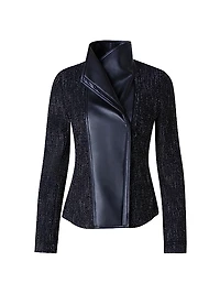 Boucle Funnel-Neck Moto Jacket