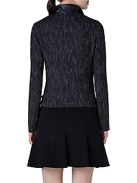 Boucle Funnel-Neck Moto Jacket