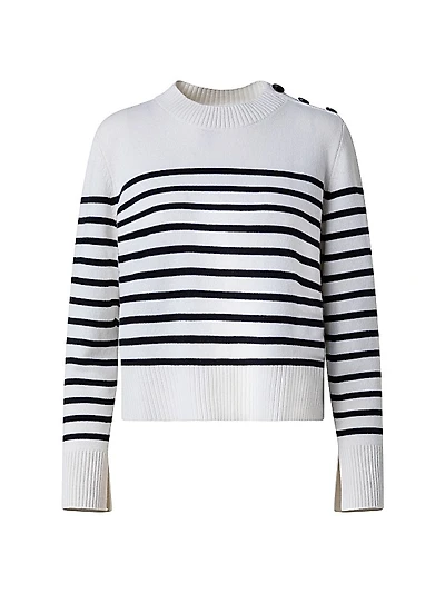 Striped Wool-Blend Long-Sleeve Sweater