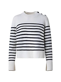 Striped Wool-Blend Long-Sleeve Sweater