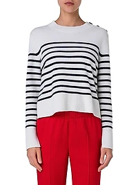 Striped Wool-Blend Long-Sleeve Sweater