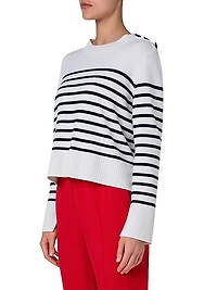 Striped Wool-Blend Long-Sleeve Sweater