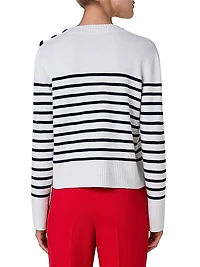 Striped Wool-Blend Long-Sleeve Sweater