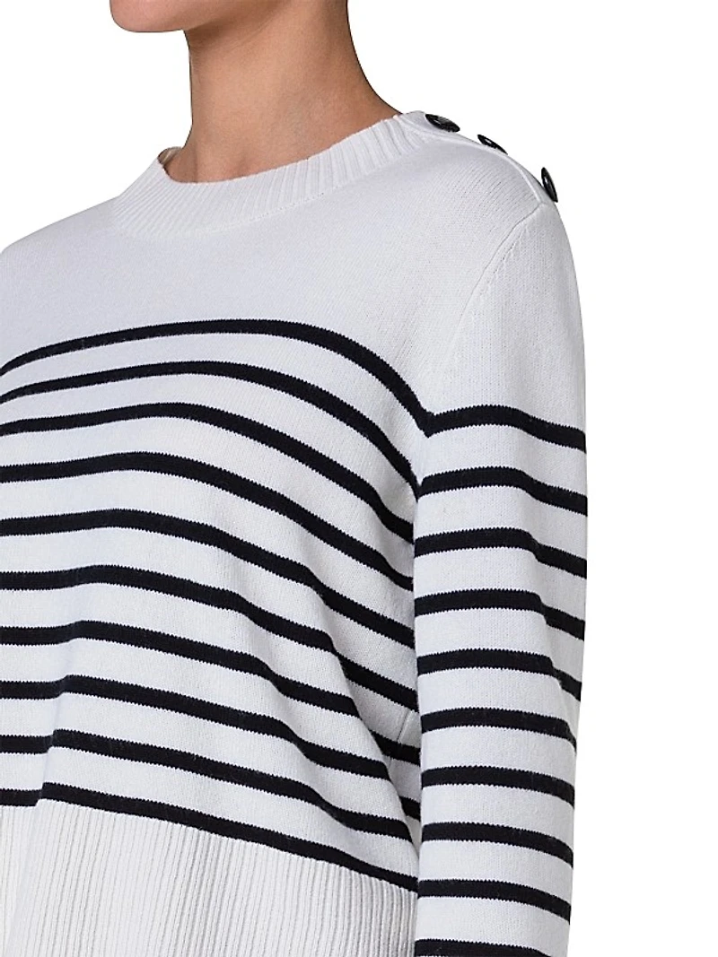 Striped Wool-Blend Long-Sleeve Sweater
