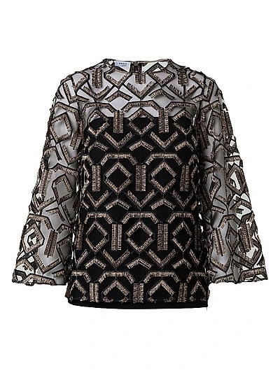 Metallic Embroidered Top