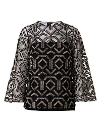 Metallic Embroidered Top