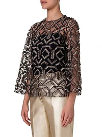 Metallic Embroidered Top