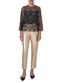 Metallic Embroidered Top