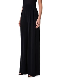 Wide-Leg Wool Gabardine Pants
