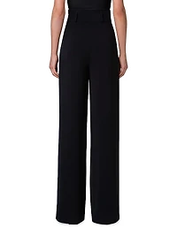Wide-Leg Wool Gabardine Pants