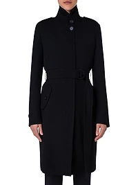 Virgin Wool Belted Long Jacket