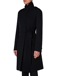 Virgin Wool Belted Long Jacket