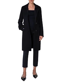 Virgin Wool Belted Long Jacket