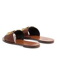 Vlogo Signature Slide Sandal Grainy Cowhide With Accessory