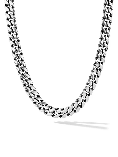 Curb Chain Necklace Sterling Silver, 11.5mm