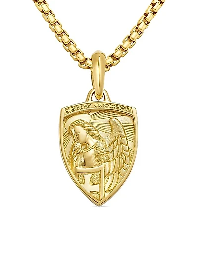 St. Michael Amulet in 18K Yellow Gold, 26mm