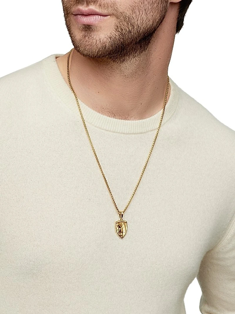 St. Michael Amulet in 18K Yellow Gold, 26mm