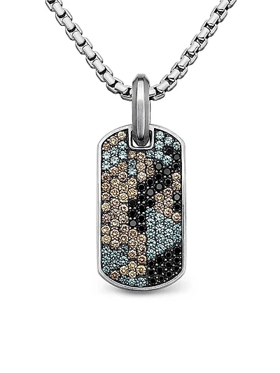 Chevron Tag in Sterling Silver