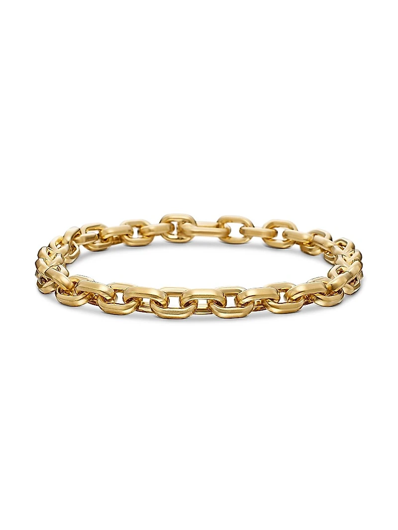 Deco Chain Link Bracelet 18K Yellow Gold, 6.5mm
