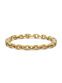 Deco Chain Link Bracelet 18K Yellow Gold, 6.5mm