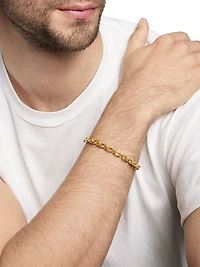 Deco Chain Link Bracelet 18K Yellow Gold, 6.5mm