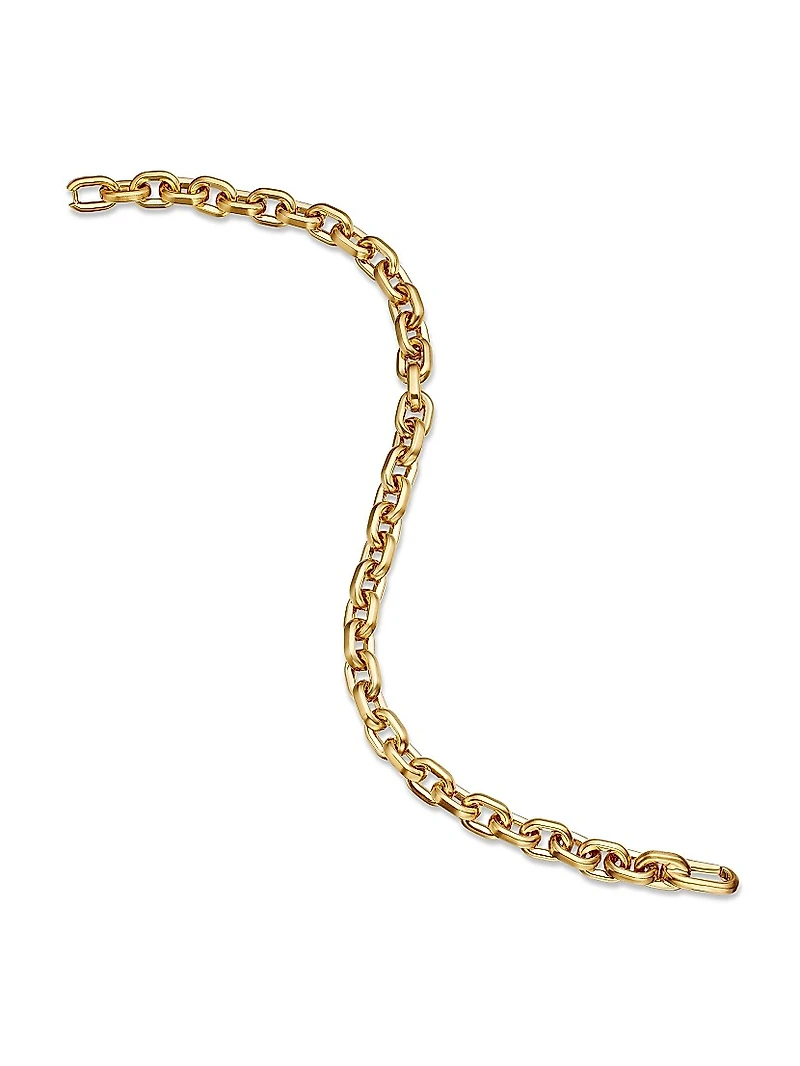 Deco Chain Link Bracelet 18K Yellow Gold, 6.5mm