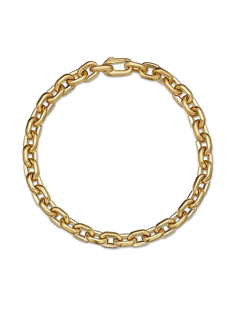 Deco Chain Link Bracelet 18K Yellow Gold, 6.5mm