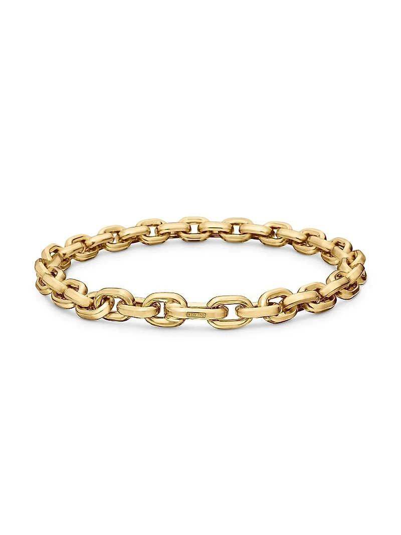 Deco Chain Link Bracelet 18K Yellow Gold, 6.5mm