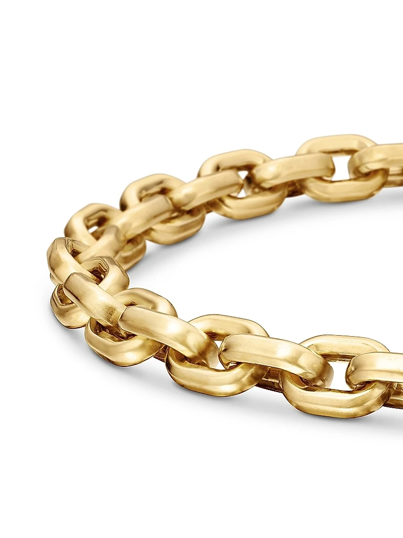 Deco Chain Link Bracelet 18K Yellow Gold, 6.5mm