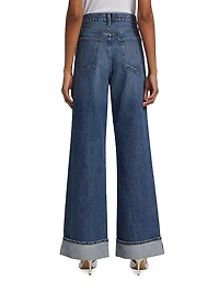 Dame Wide-Leg Cuffed Jeans