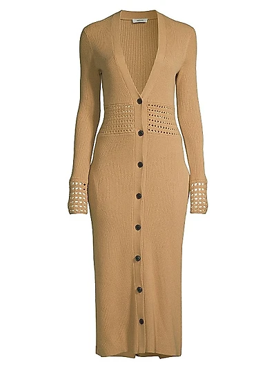 Merino Wool-Blend Midi-Dress