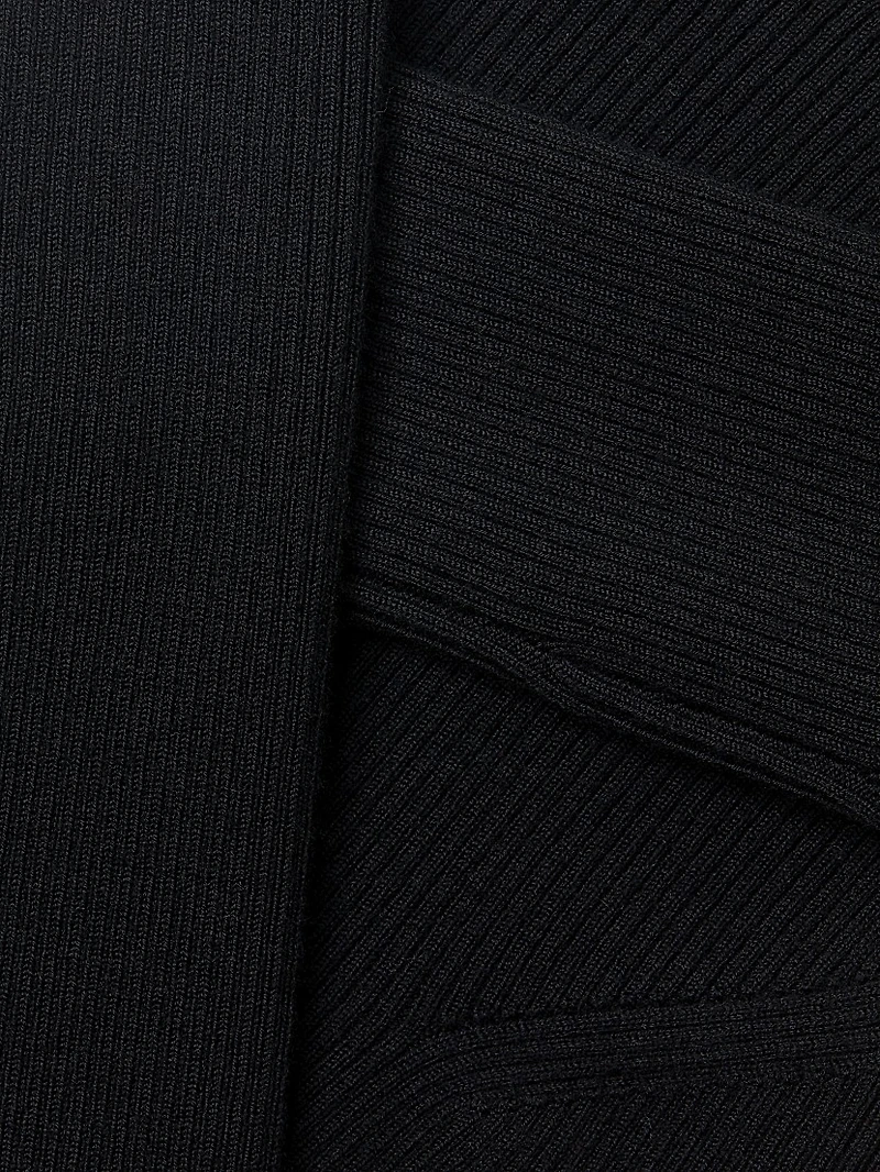 Wool Rib-Knit Fitted Top