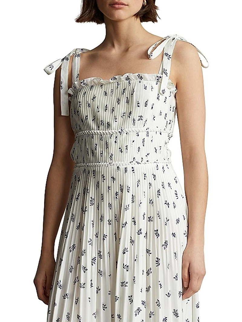 Floral Tie-Strap Maxi Dress