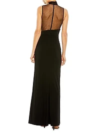 Sheer Cut-Out Jersey Gown