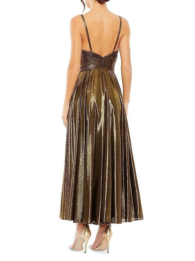 strapless open back dress The Tiffany Maxi Dress in Mustard  Solace London