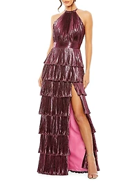 Halterneck Tiered Gown