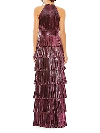 Halterneck Tiered Gown
