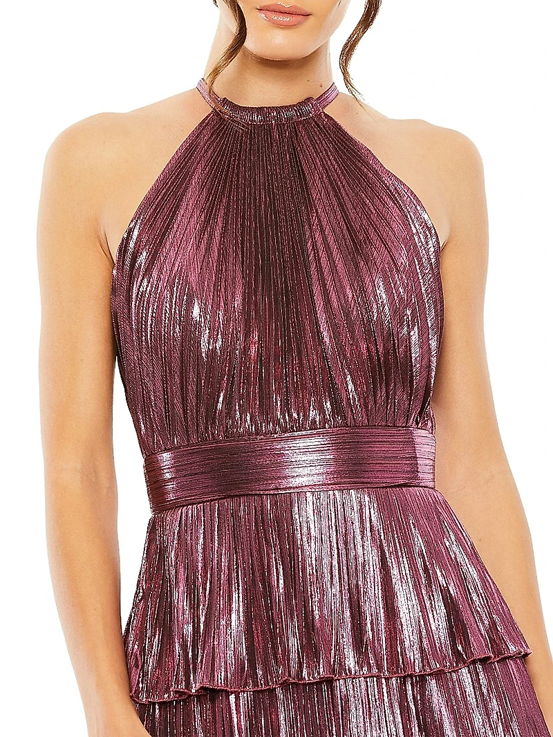 Halterneck Tiered Gown