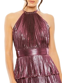 Halterneck Tiered Gown