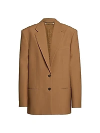 Oversized Single-Breasted Wool Blazer