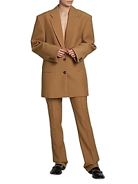 Oversized Single-Breasted Wool Blazer