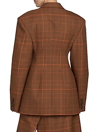 Plaid Double-Breasted Wool Jacket