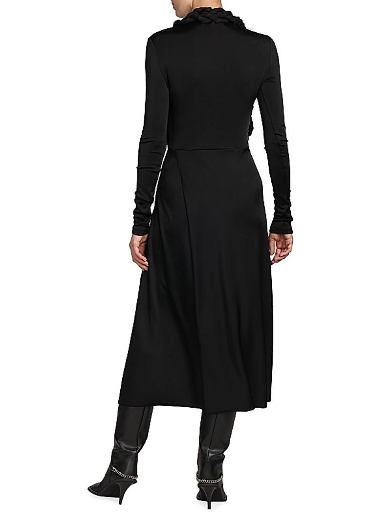 Braided Cut-Out Midi-Dress