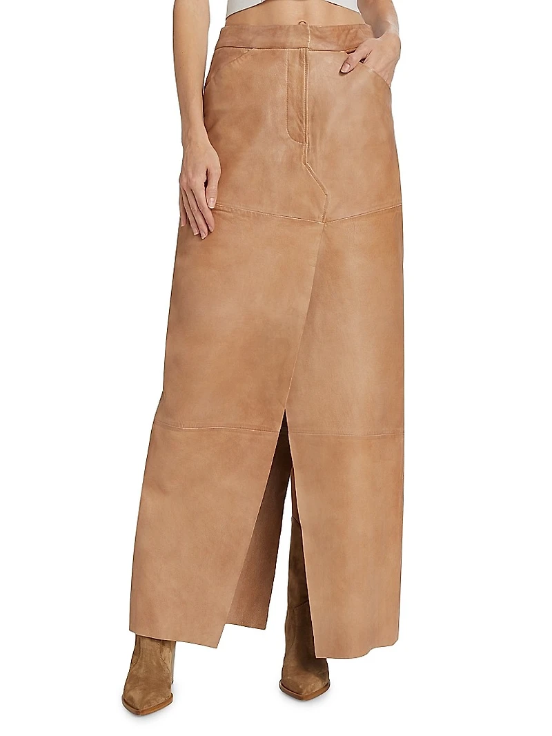 Mariette Leather Maxi Skirt