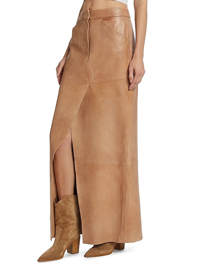 Mariette Leather Maxi Skirt