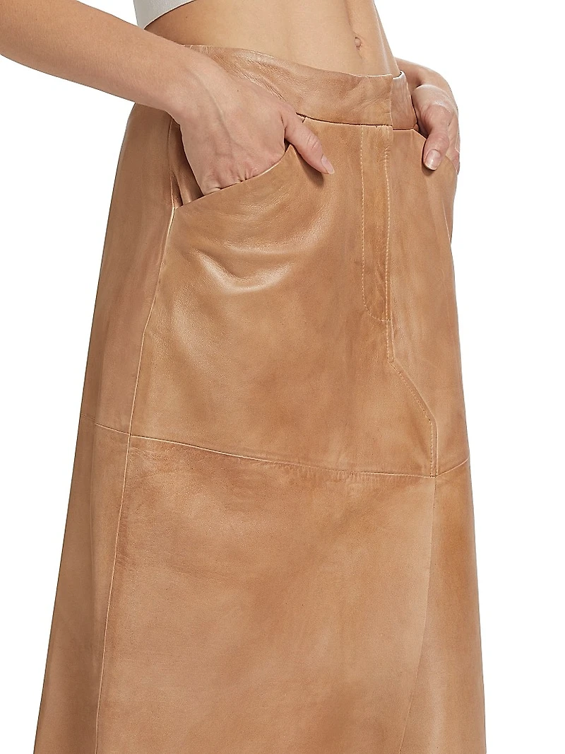 Mariette Leather Maxi Skirt